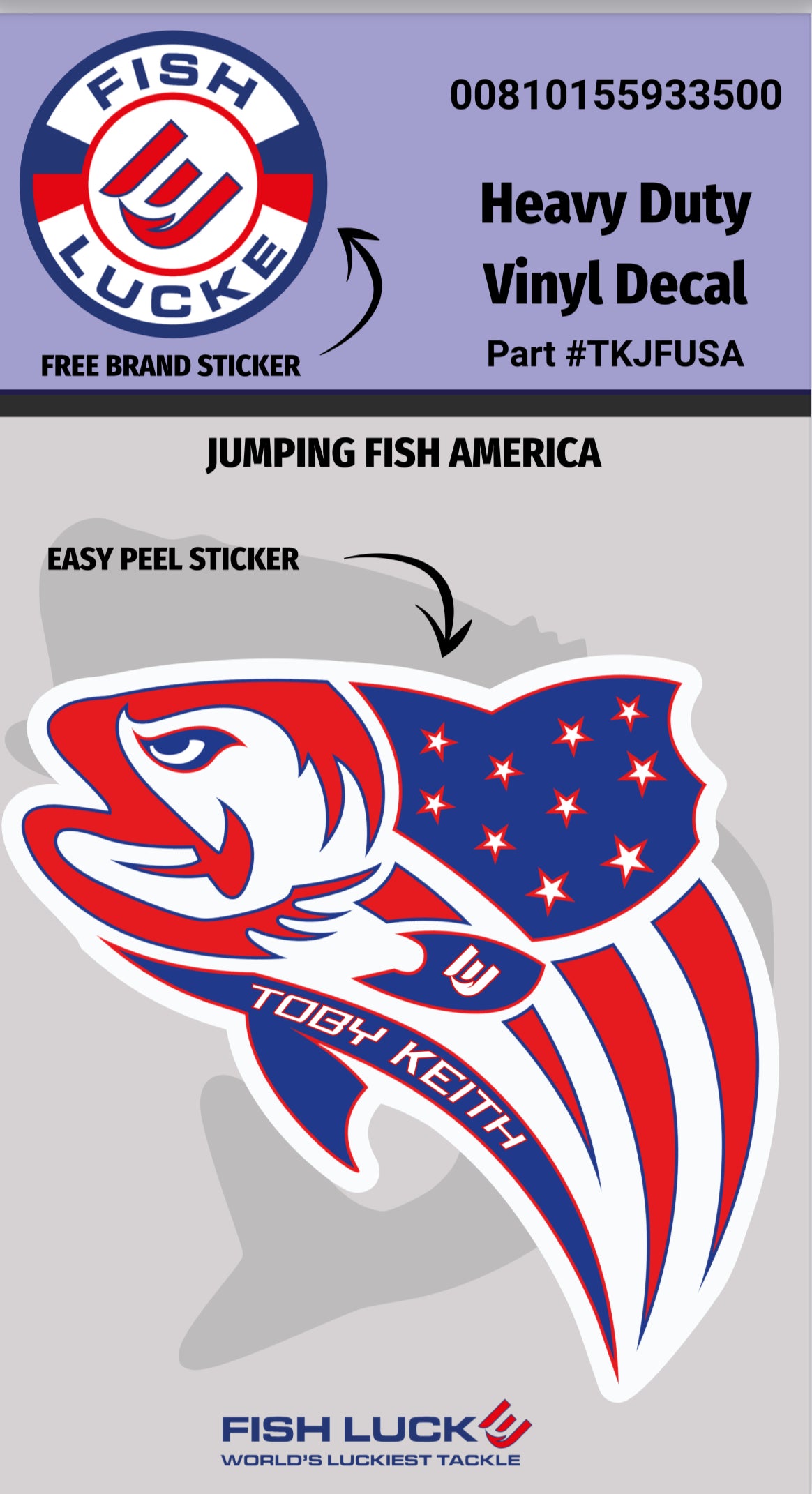 Toby Keith American Fish Sticker