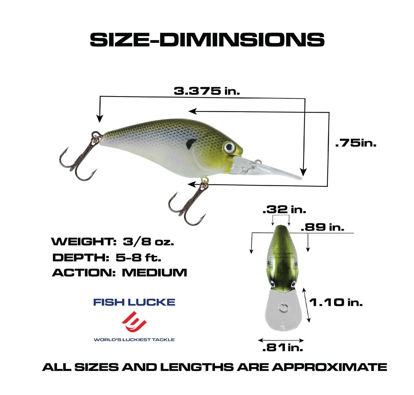 Luck E Deep Crankbait Smoothy 2 Inch Fish Lucke Luck E Deep Crankbait Smoothy 2 Inch Fish Lucke
