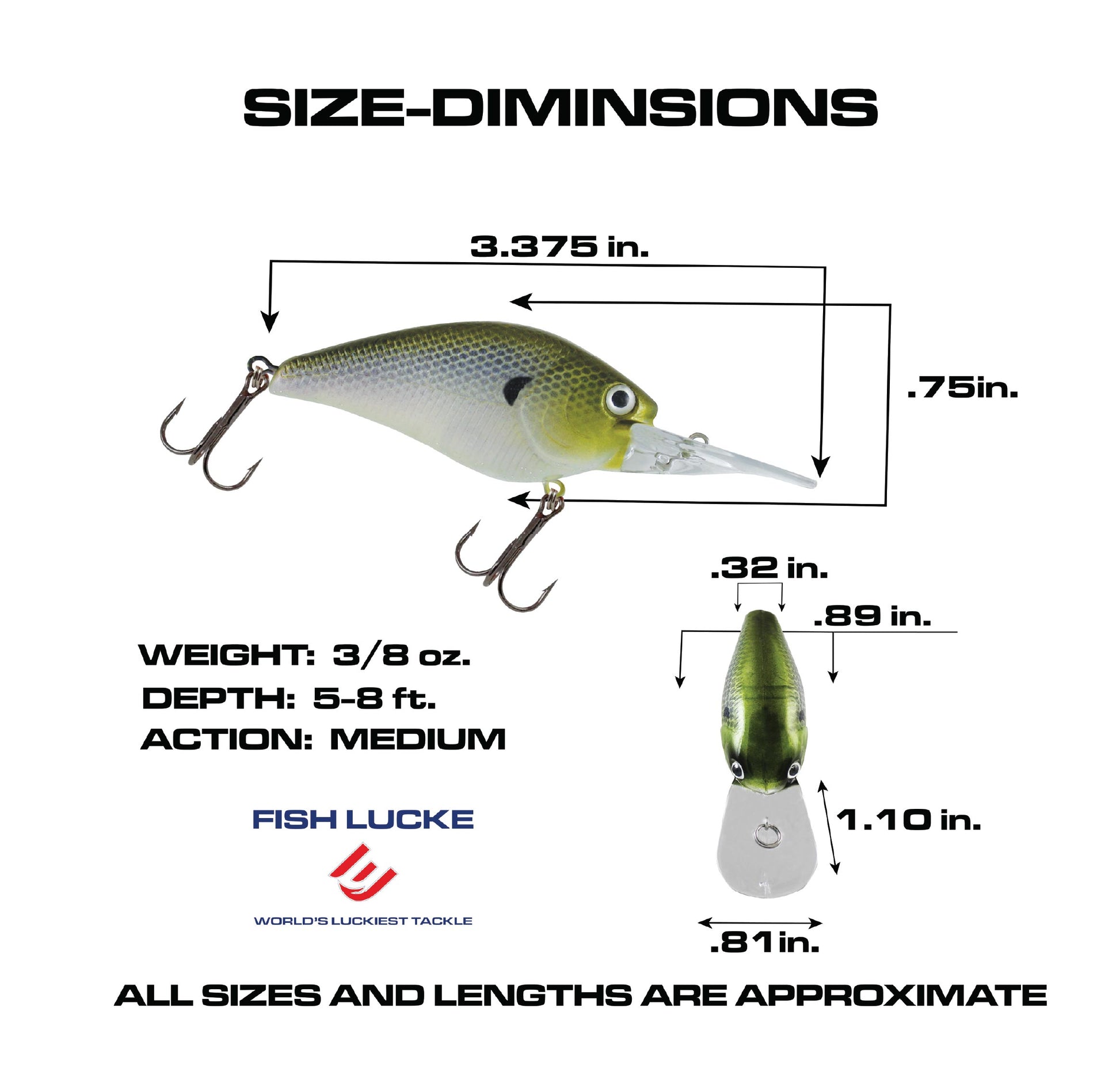 e lure fishing Luck E Deep Crankbait Smoothy 2 Inch