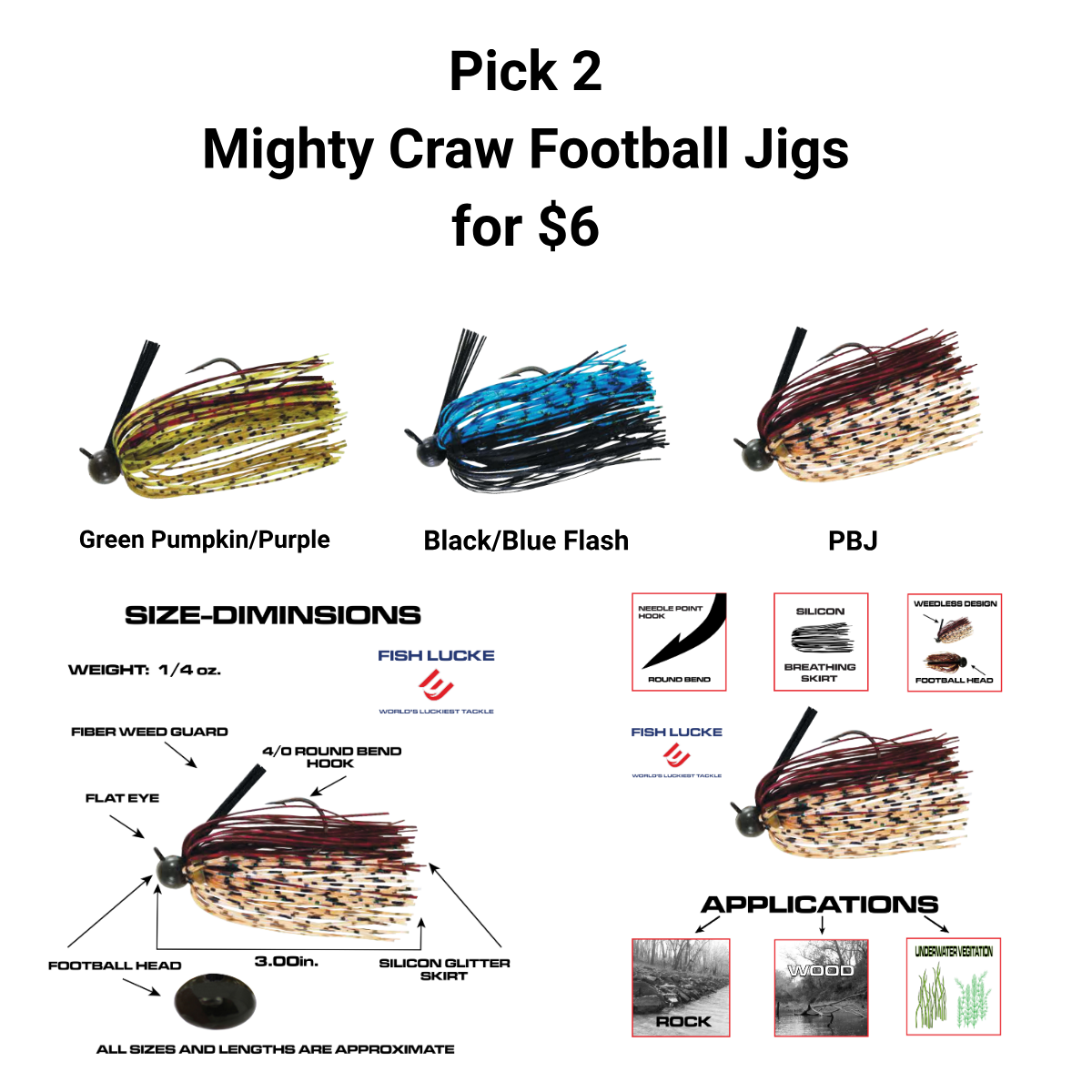 2 Mighty Craw Football Jigs for $6